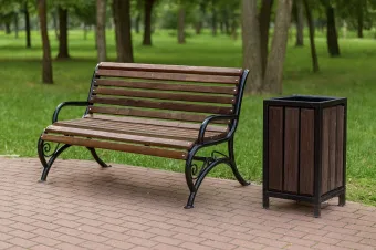Скамейка Комфорт с подлокотником 1.5 метра